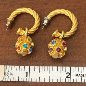 Vintage 1980’s Earrings Gold with stones